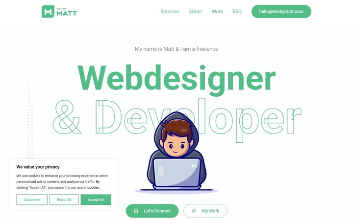 Screenshot of devbymatt.com