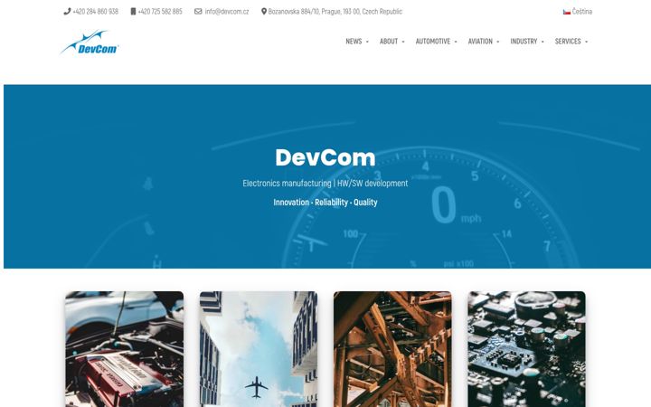 Екранна снимка на devcom.cz
