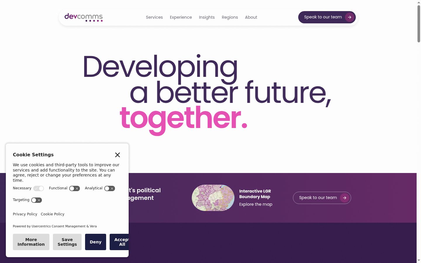 Screenshot of the consent banner shown before any interaction