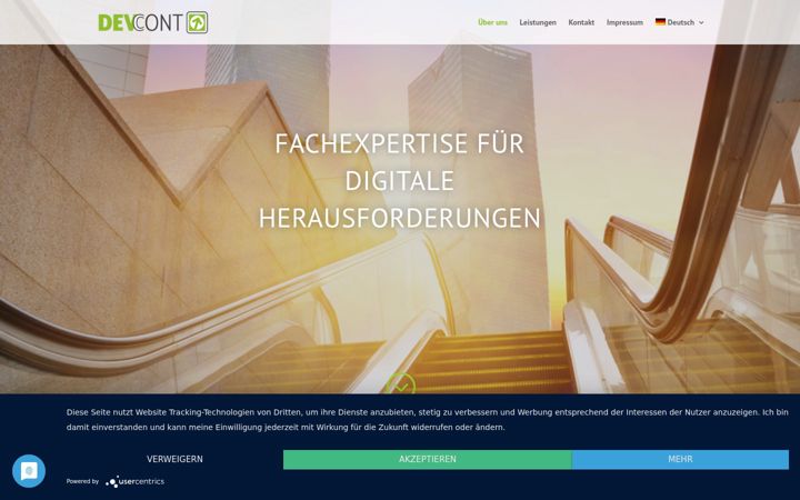 Skærmbillede af devcont.de