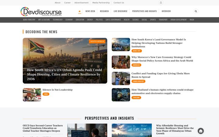 Snimka zaslona za devdiscourse.com