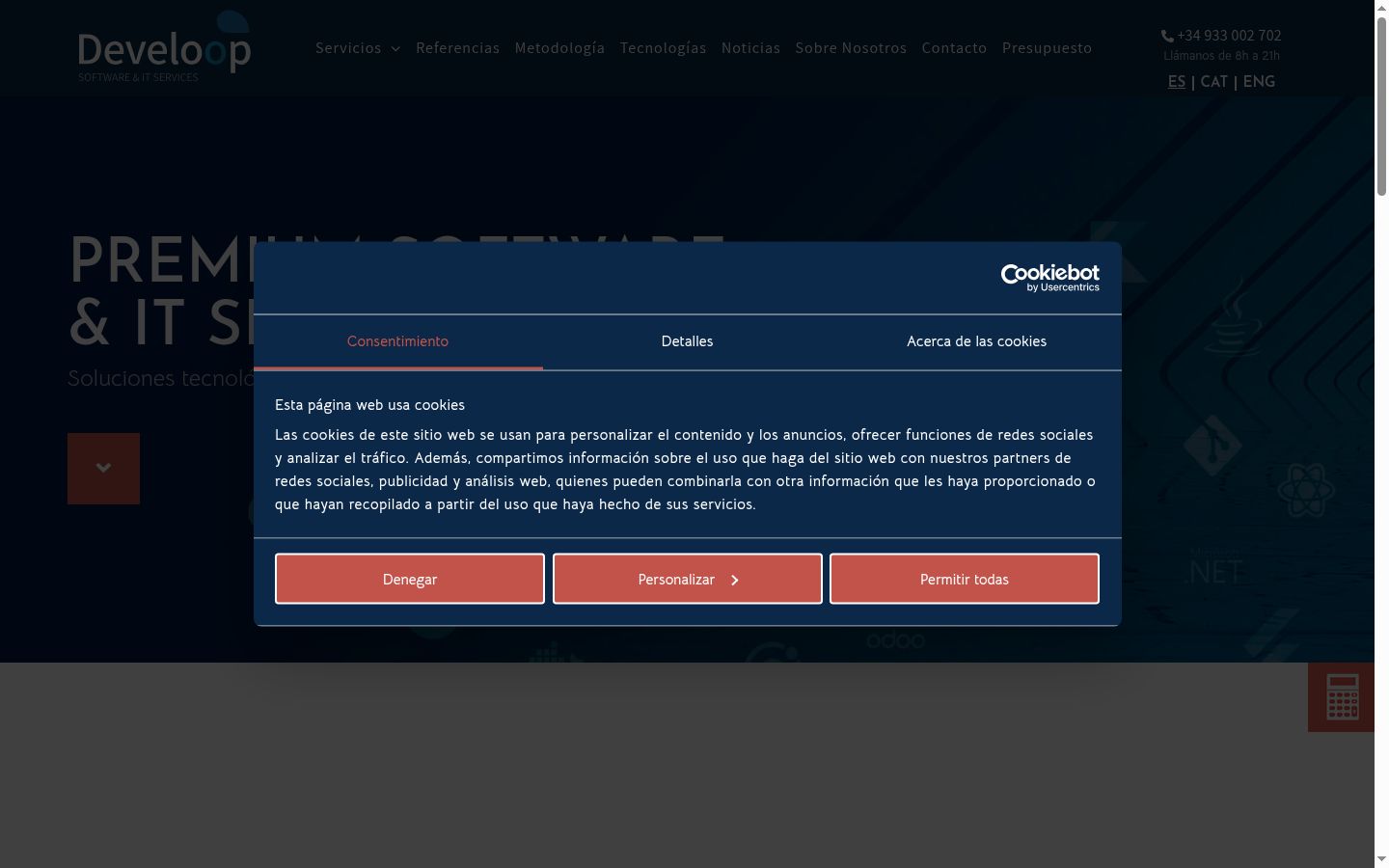 Captură de ecran a bannerului de consimțământ afișat înainte de orice interacțiune