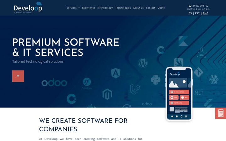 Captură de ecran a develoop.net