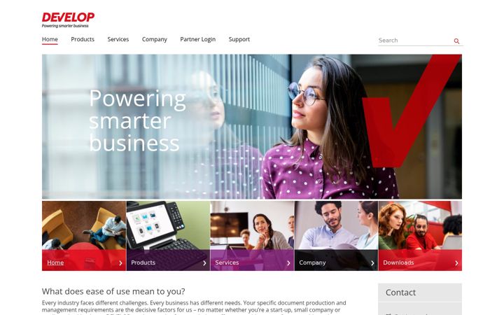 Screenshot of develop.eu
