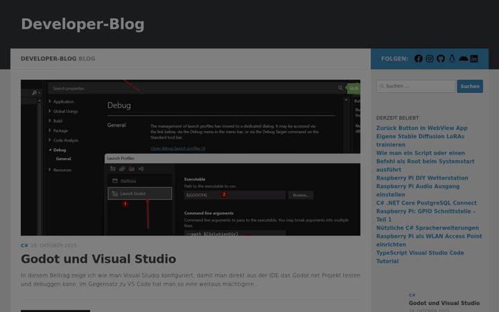 Captură de ecran a developer-blog.net