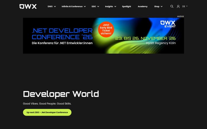 Skærmbillede af developer-world.de