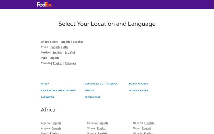 Screenshot of developer.fedex.com