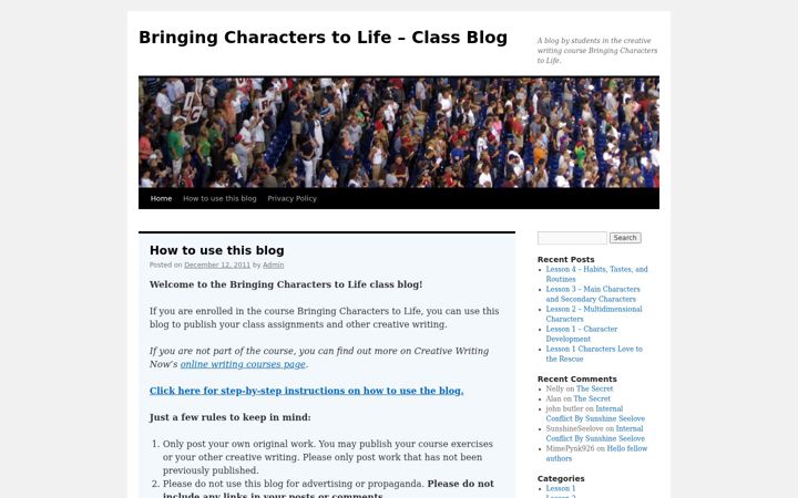 Screenshot of developing-characters.com