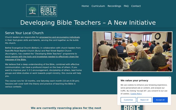 Screenshot of developingbibleteachers.com