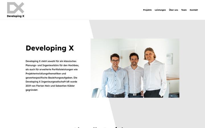 Skærmbillede af developingx.de