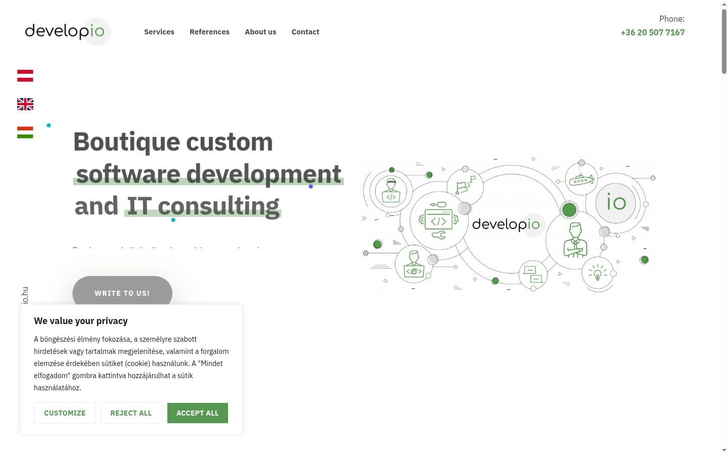 Screenshot of the consent banner shown before any interaction