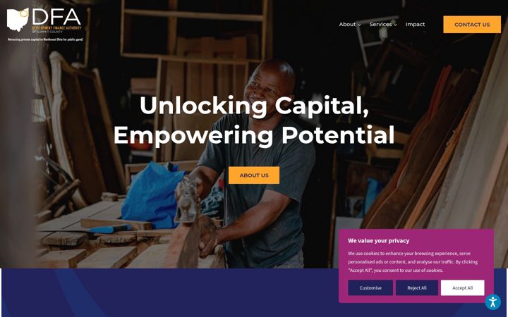 Captură de ecran a developmentfinanceauthority.org