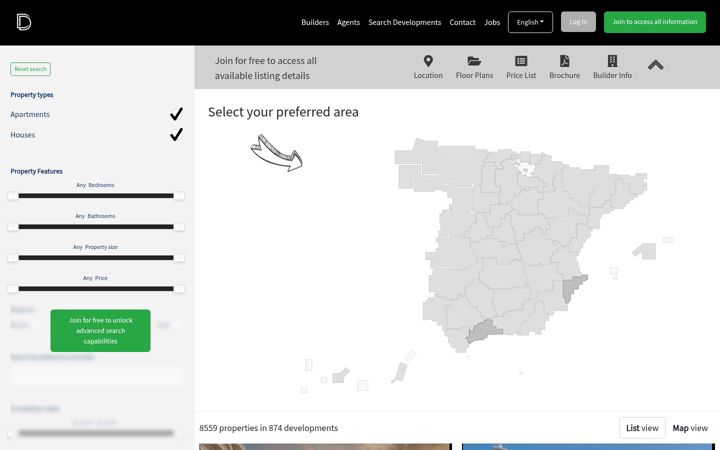 Screenshot ta' developments.es