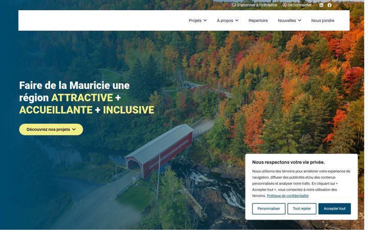 Screenshot of developpementmauricie.com