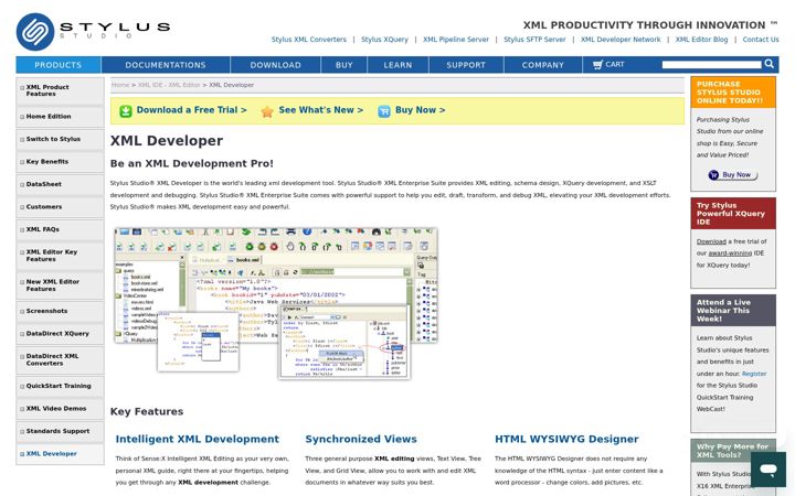 Screenshot of developxml.com