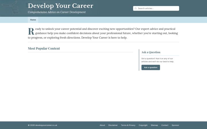 Screenshot of developyourcareer.co.uk