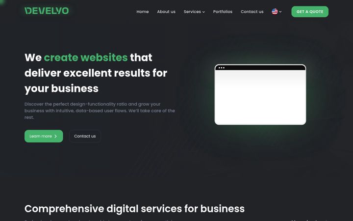 Snímek obrazovky develyo.com