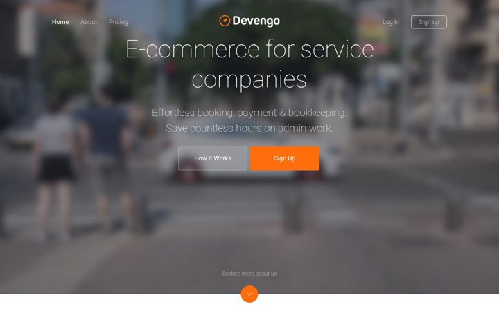 Skärmbild av devengo.io