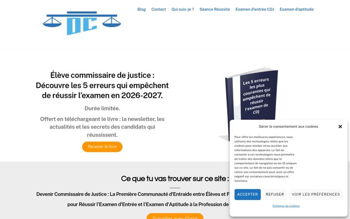 Ekraanipilt saidist devenir-commissaire-de-justice.fr
