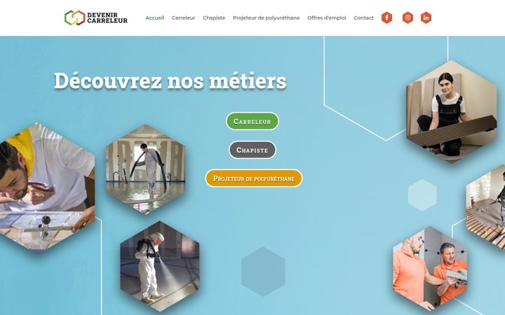 Screenshot of devenircarreleur.fr