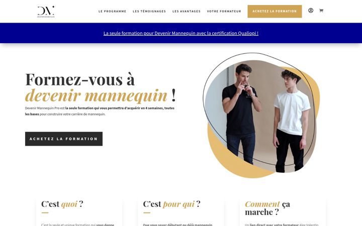 Screenshot of devenirmannequinpro.fr
