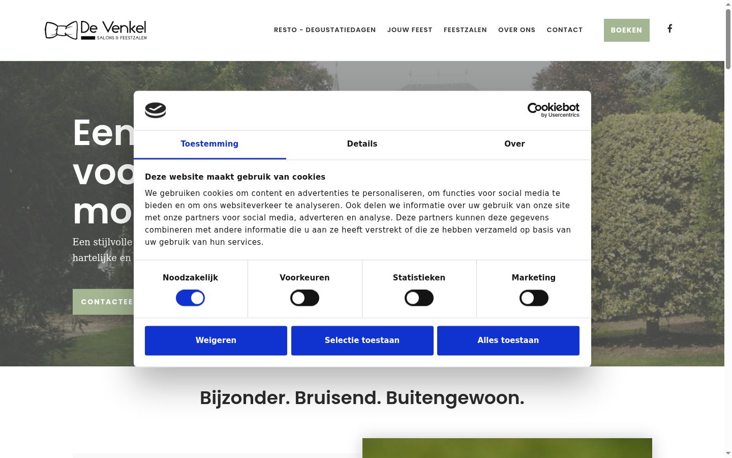 Screenshot del banner di consenso mostrato prima di qualsiasi interazione