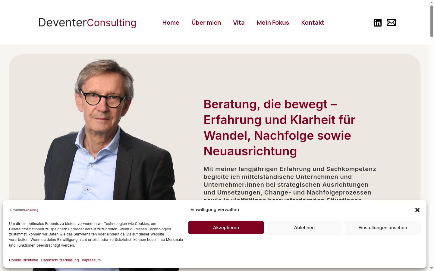 Screenshot del banner di consenso mostrato prima di qualsiasi interazione