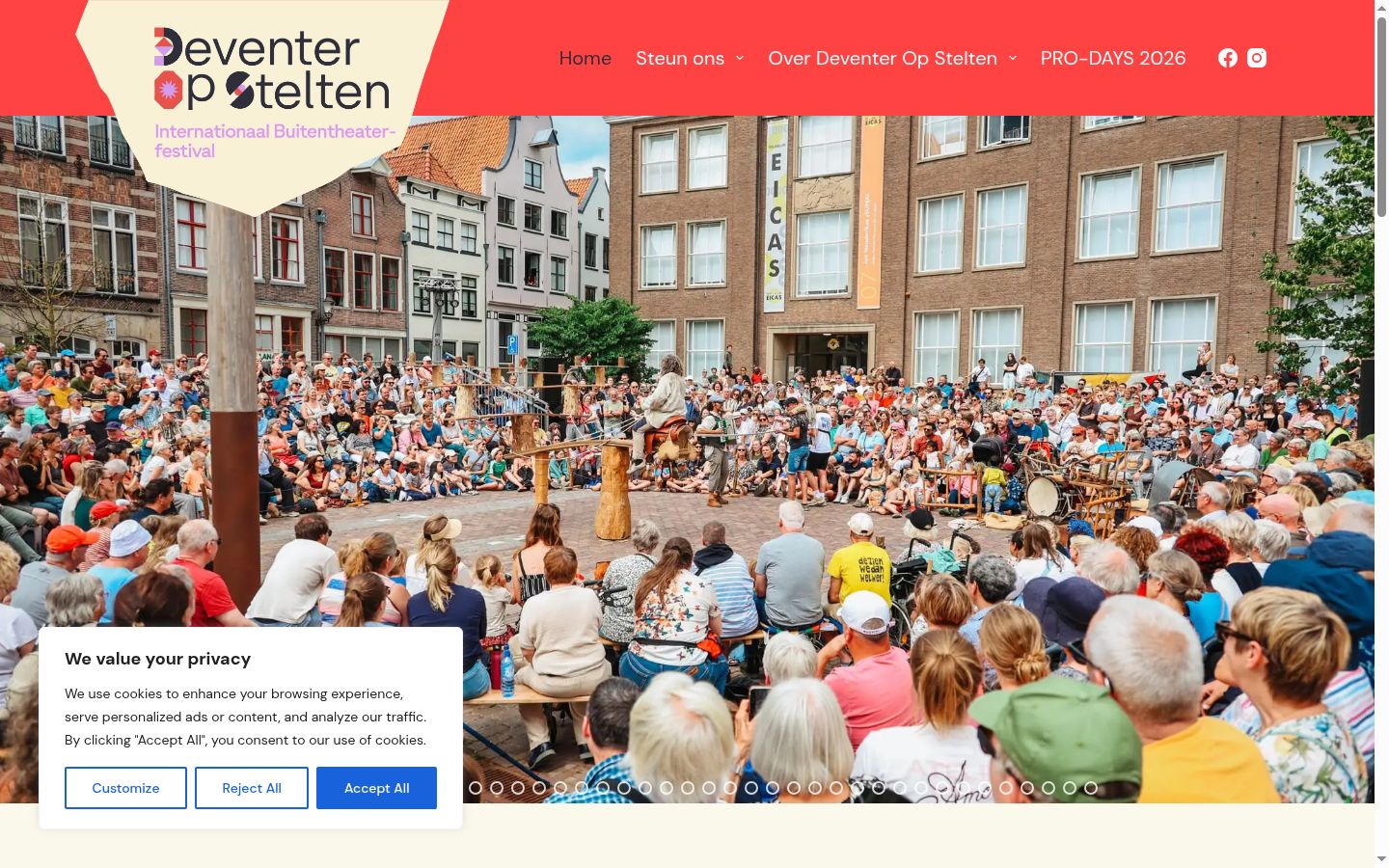Screenshot van de toestemmingsbanner zoals getoond vóór enige interactie