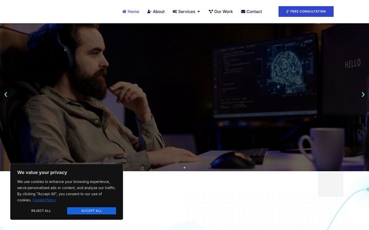 Captură de ecran a devenvision.net