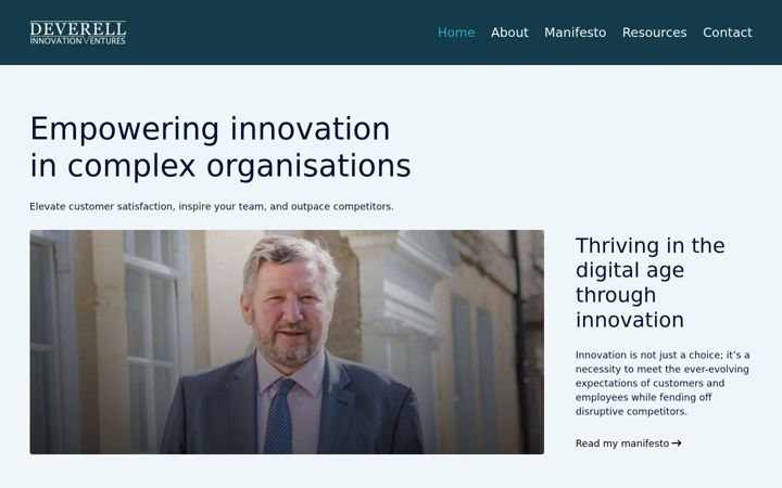 Screenshot of deverellinnovation.ventures