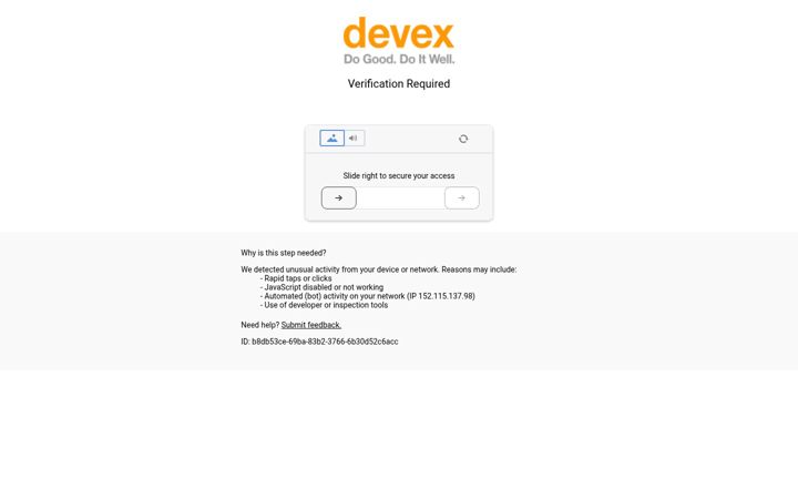 Screenshot von devex.com