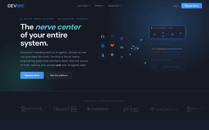 Skärmbild av devgrid.io