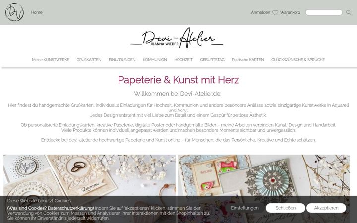 Skærmbillede af devi-atelier.de