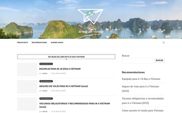 Screenshot of deviajeporvietnam.com