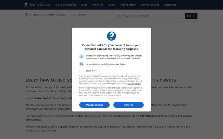 Posnetek zaslona devicesfaq.com