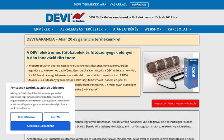 Screenshot of devifutesek.hu