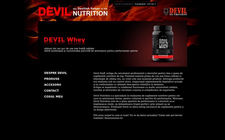 Screenshot stránky devilnutrition.ro