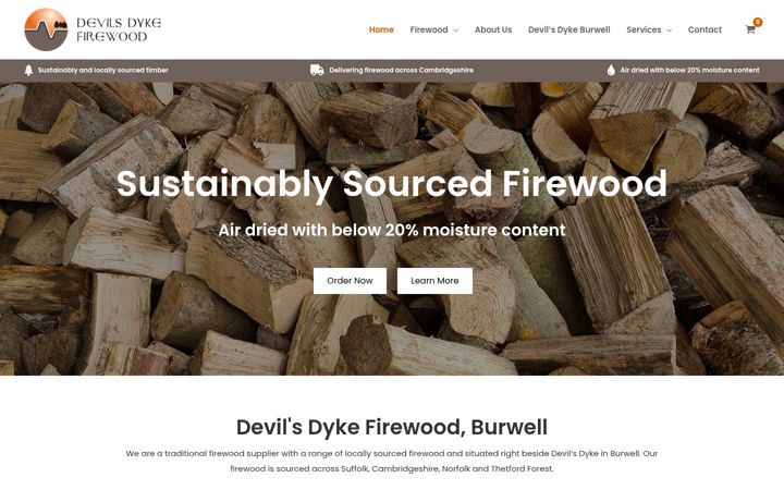 Screenshot von devilsdykefirewood.co.uk