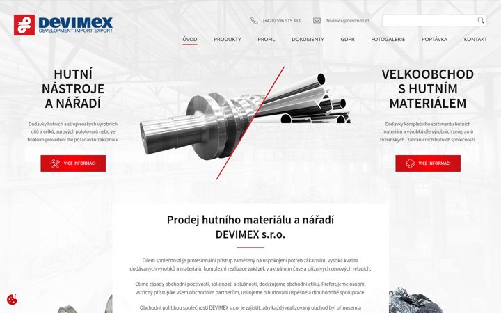 Screenshot van devimex.cz