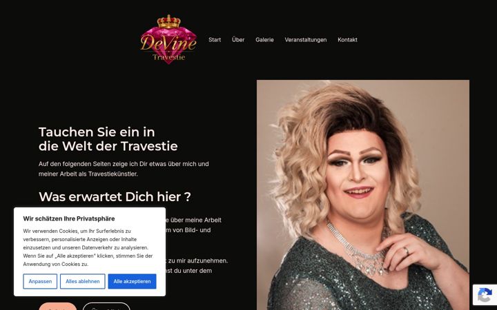 Screenshot of devine-travestie.de