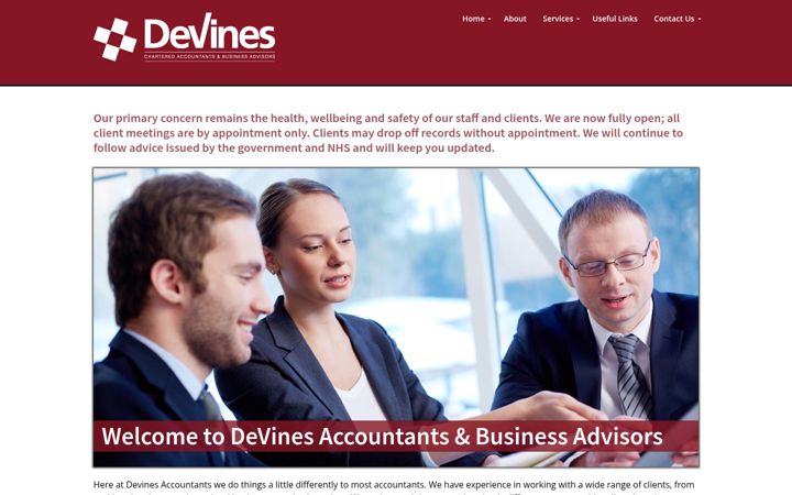 Screenshot von devinesaccountants.co.uk