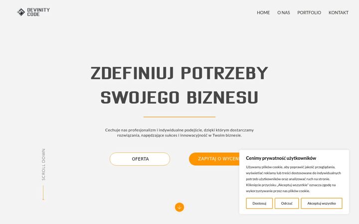 Snímek obrazovky devinitycode.pl