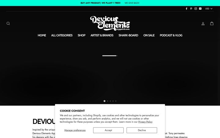 Screenshot of deviouselementsapparel.com