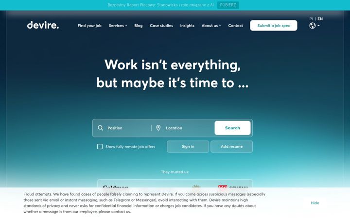 Screenshot of devire.de