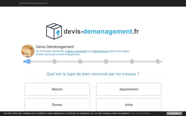Ekrānuzņēmums no devis-demenagement.fr