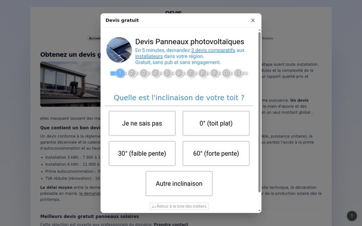 Екранна снимка на devis-gratuit-panneaux-solaires.fr