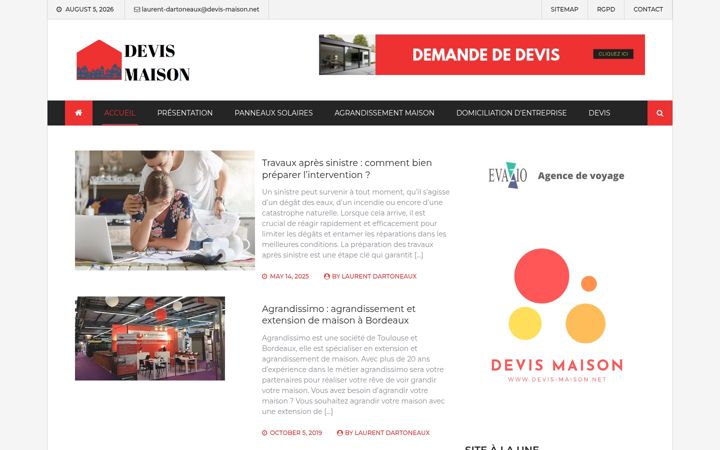 Skärmbild av devis-maison.net