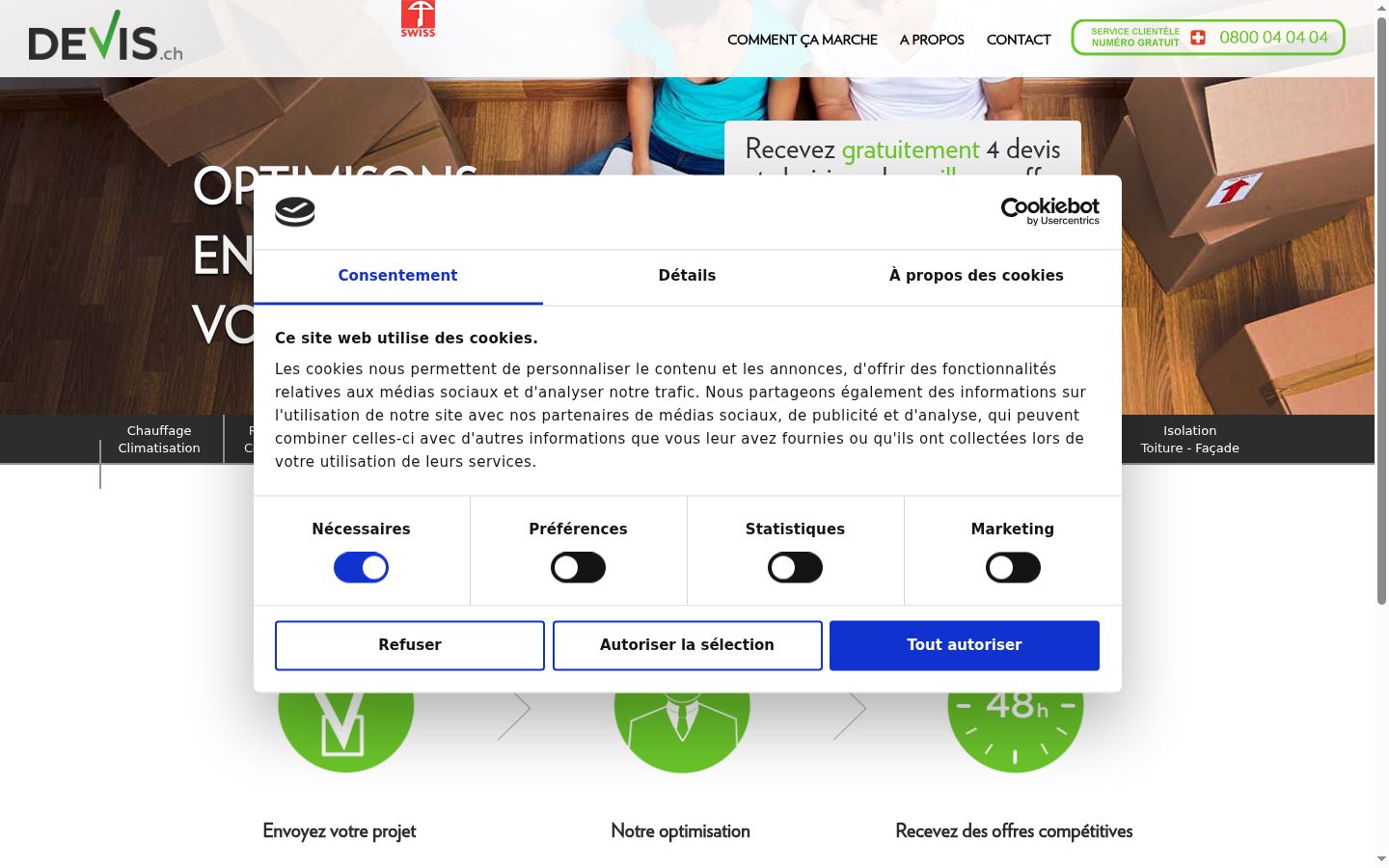 Screenshot of the consent banner shown before any interaction