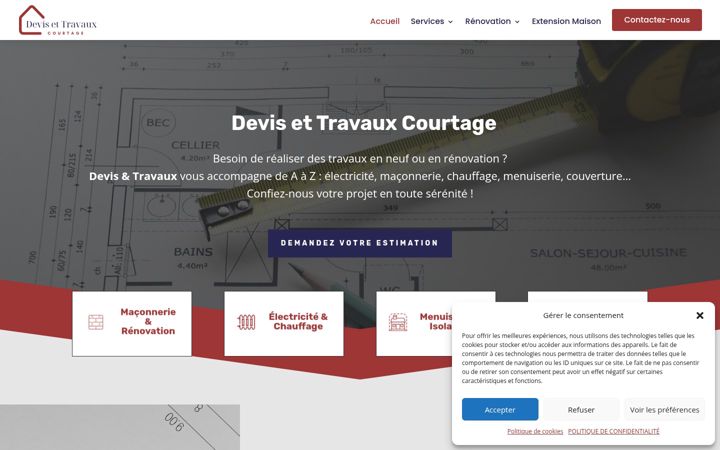 Екранна снимка на devisettravaux.fr