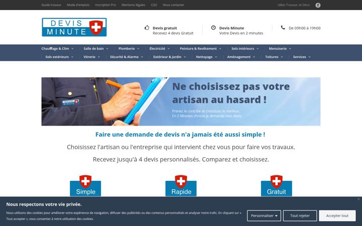 Screenshot of devisminute.ch